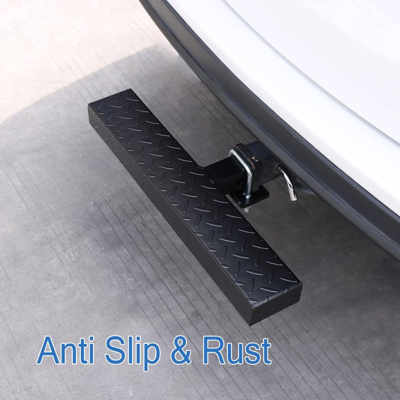 DICMIC Hitch Step Anti Slip and Rust Towing Bumper Guard for Most Car SUV Truck Pickup with Pin Fit 2 Inch Receiver, 23.5 Inch Length, Weight Capacity 500 LBS - Image 3